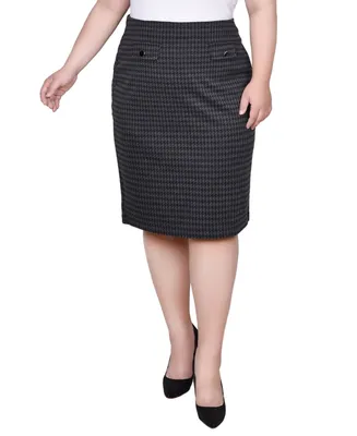 Ny Collection Plus Knee Length Double Knit Skirt