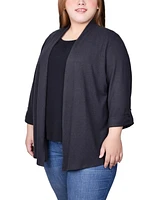 Ny Collection Plus 3/4 Sleeve Two One Top