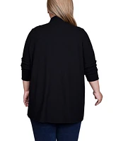 Ny Collection Plus Size Long Sleeve Swing Cardigan Sweater