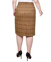 Ny Collection Plus Size Knee Length Double Knit Skirt