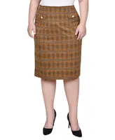 Ny Collection Plus Size Knee Length Double Knit Skirt