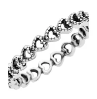 Pandora Sterling Silver Moments Band of Hearts Ring