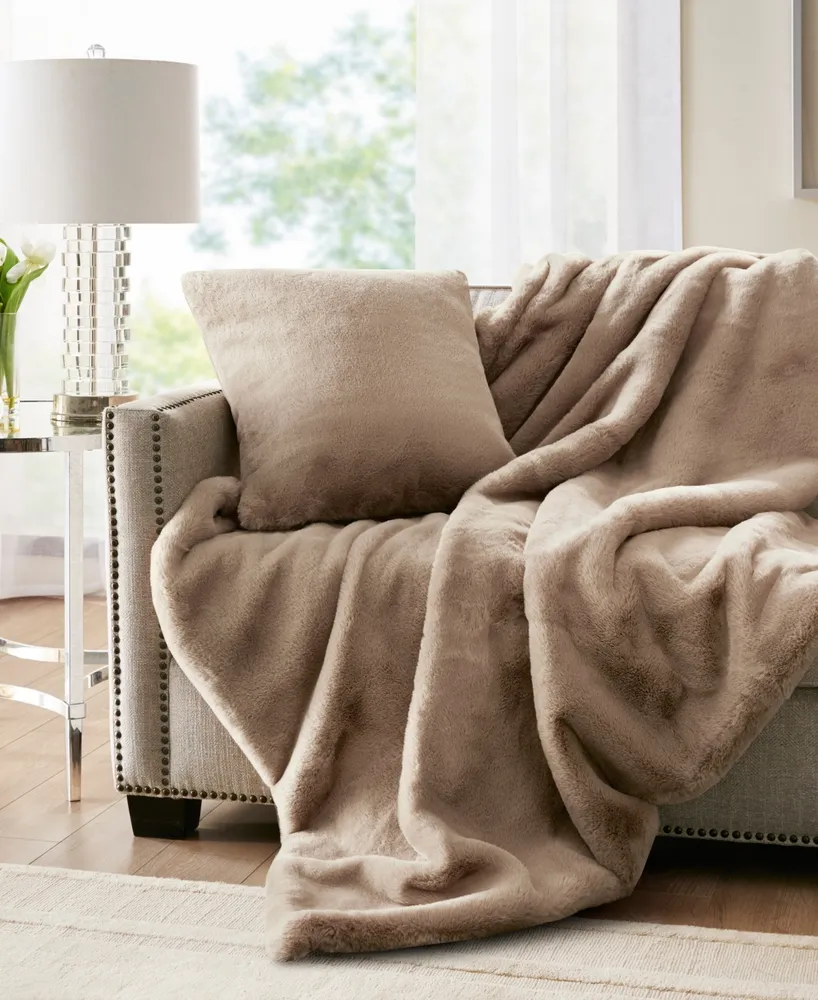 Croscill Sable Solid Faux Fur Throw, 60" x 70"