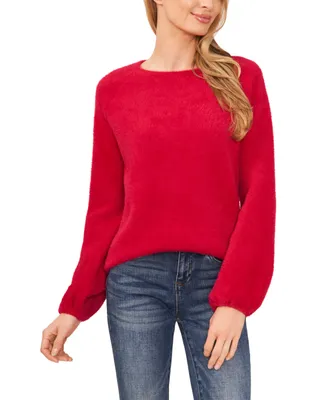 CeCe Women's Long Sleeve Eyelash Sweater