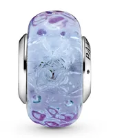 Pandora Sterling Silver Wavy Lavender Murano Glass Charm