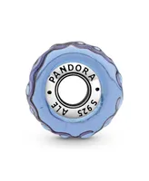 Pandora Sterling Silver Wavy Lavender Murano Glass Charm