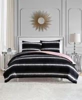 Juicy Couture Faux Fur Ombre Stripe 3-Pc. Comforter Set