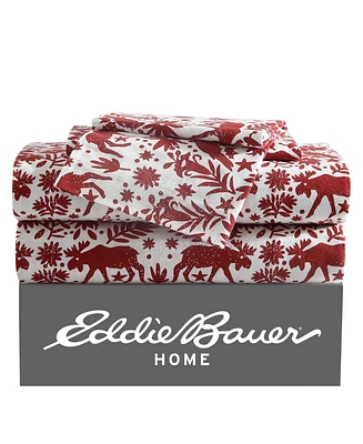 Eddie Bauer Printed Cotton Flannel -Piece Sheet Set