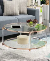 Convenience Concepts 34" Glass Royal Crest Acrylic Legs Coffee Table