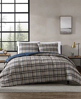 Closeout! Eddie Bauer Rugged Plaid Micro Suede Reversible Piece Duvet Cover Set