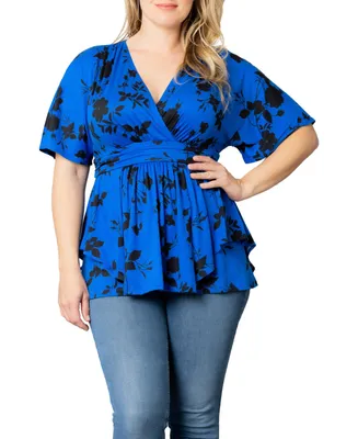 Kiyonna Plus Encore Short Sleeve Printed Top