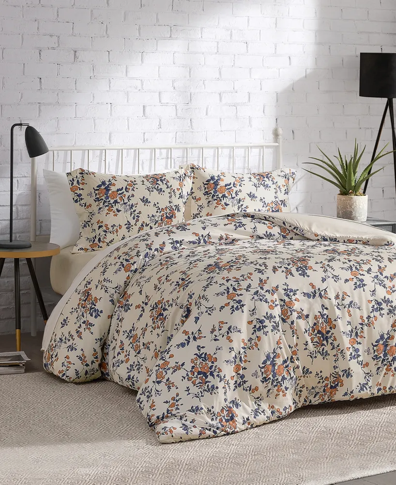 Lucky Brand Garden Bouquet Reversible Microfiber -Pc. Duvet Cover Set