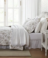 Laura Ashley Walled Garden Cotton Reversible -Piece Quilt Set