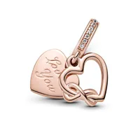 Pandora Cubic Zirconia Love You Infinity Heart Dangle Charm
