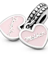 Pandora Cubic Zirconia Mother Daughter Hearts Dangle Charm