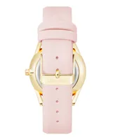 Nine West Women's Quartz Pink Faux Leather Band Watch, 36mm - Pink, Gold