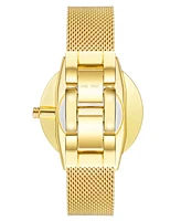 Nine West Women's Quartz Gold-Tone Stainless Steel Mesh Band Watch, 40mm - Pink, Gold