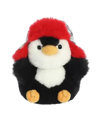 Aurora Small Porter Penguin Rolly Pet Festive Plush Toy Black 5.5"