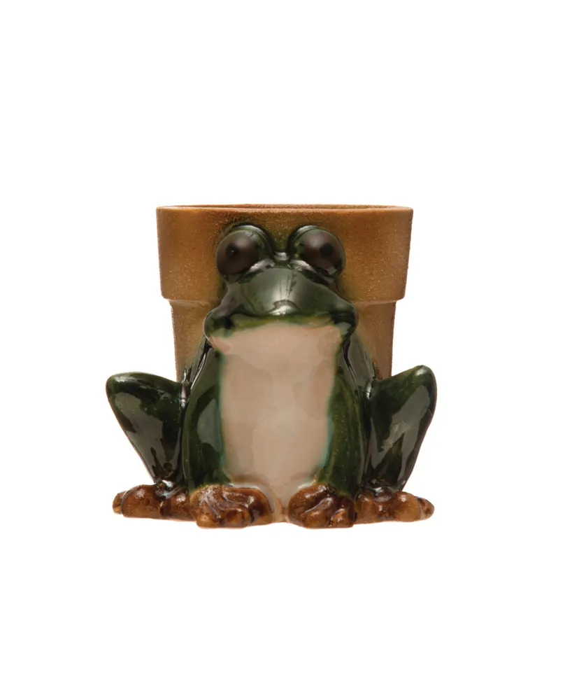Stoneware Frog Planter