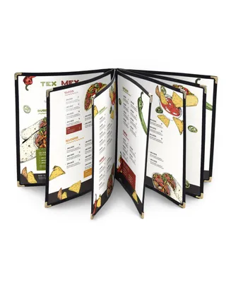 WeChef 20 Pack Restaurant Menu Covers 8.5 x 14 Book Style 7 Pages 14 Views Black