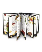 Yescom WeChef 20 Pack Restaurant Menu Covers 8.5 x 14 Book Style 7 Pages 14 Views Black