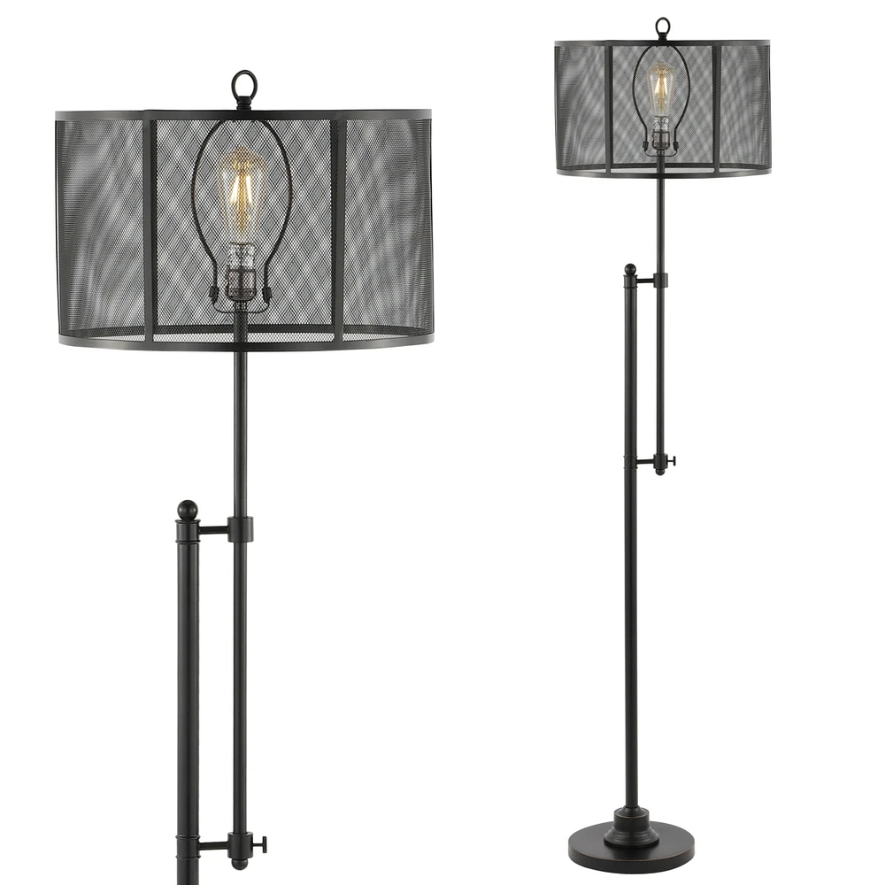 Jonathan Y Noah Modern Industrial Iron Height Adjustable Led Floor Lamp