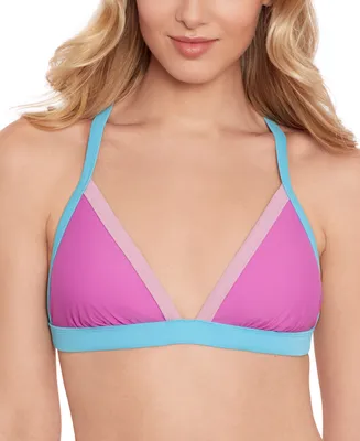 Salt + Cove Juniors' Contrast-Trim Triangle Bikini Top, Created for Macy's