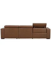 Nevio 115" 3-Pc. Leather Sectional with 1 Power Recliner, Headrests and Chaise, Created For Macy's