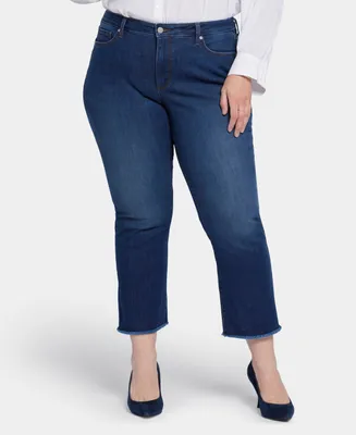 Nydj Plus Size Barbara Bootcut Ankle Fray Jeans