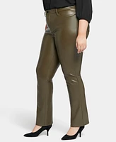 Nydj Plus Size Artificial Leather Marilyn Straight Pants