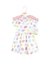 Hudson Baby Toddler Girls Cotton Dresses, Easter Eggs, 2