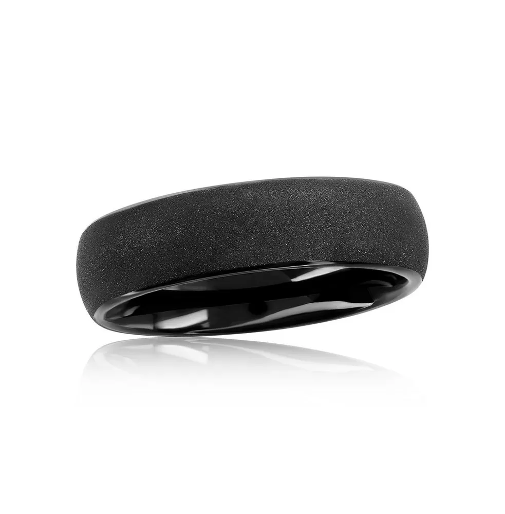 Black Plated Tungsten Ring - Matte Finish