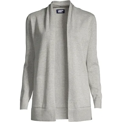 Lands' End Women's Long Sleeve Open Cardigan Sweater