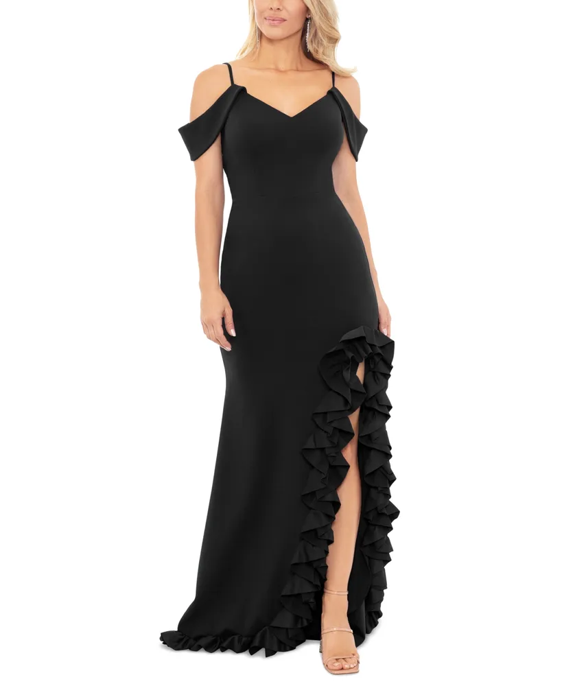 Xscape Women's Sleeveless Ruffle-Hem Gown