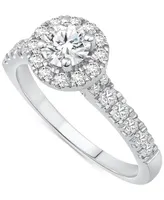 Diamond Halo Engagement Ring (1-1/6 ct. t.w.) in 14k White Gold