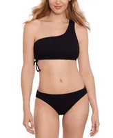 Salt Cove Juniors One Shoulder Side Cinch Bikini Top Hipster Bikini Bottoms Created For Macys