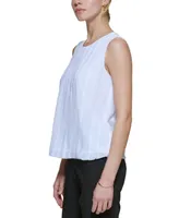 Calvin Klein Sleeveless Pleated Blouse