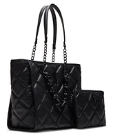 Steve Madden Katt Faux Leather Quilted Tote with Pouch