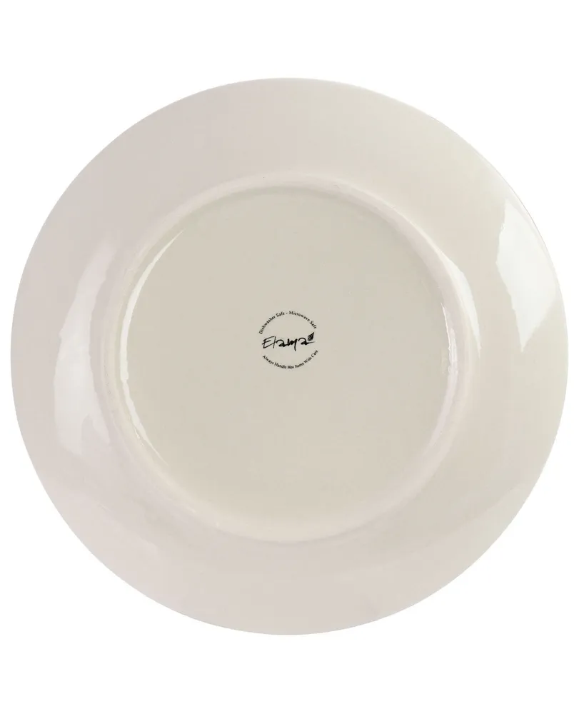 Elama Mason 12 Piece Double Bowl Stoneware Dinnerware Set, Service for 4