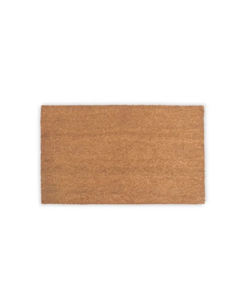 Plain Entrance 30 x 18 Coir Doormat - Beige/Khaki