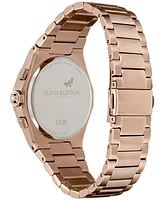 Olivia Burton Women's Hexa Multifunction Carnation Gold-Tone Stainless Steel Bracelet Watch 38mm