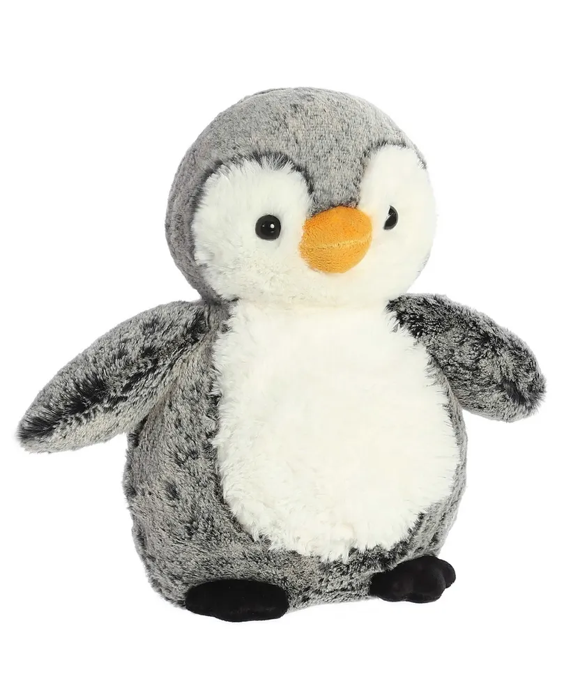 Aurora Medium Perky Penguin Sweet & Softer Snuggly Plush Toy Gray 9.5"