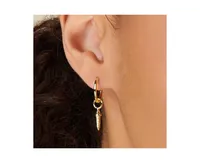 Women's 14K Gold Plated Earrings Dagger Hoops