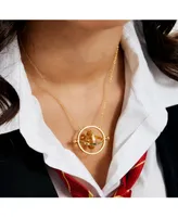 Harry Potter Hermione Time Travel Magical Hourglass Rotating Gold Plated Necklace, 22"