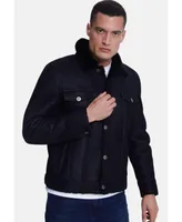 Furniq Uk Men's Casual Jacket, Washed Black With Wool