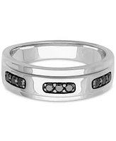 Men's Black Diamond Band (1/4 ct. t.w.) in Sterling Silver