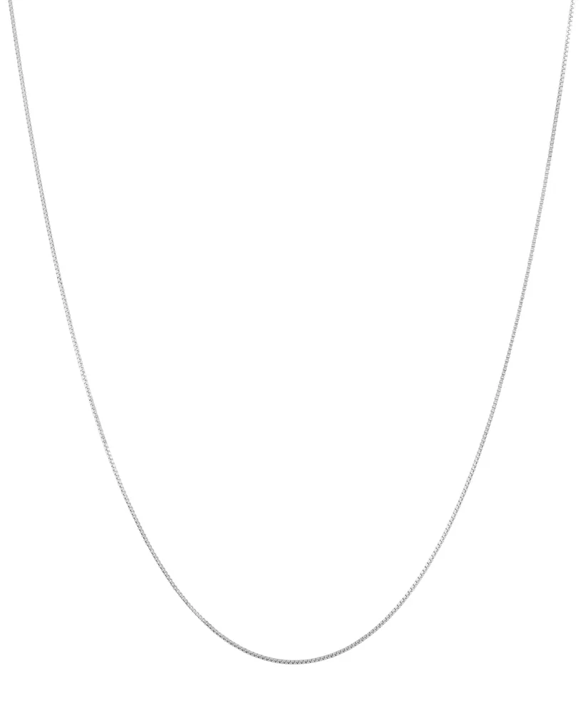 Solid Box Link 24" Chain Necklace in 14K White Gold