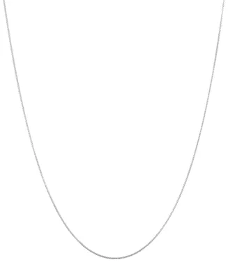 Solid Box Link 24" Chain Necklace in 14K White Gold