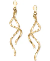 Italian Gold Double Twist Drop Earrings in 14k Gold