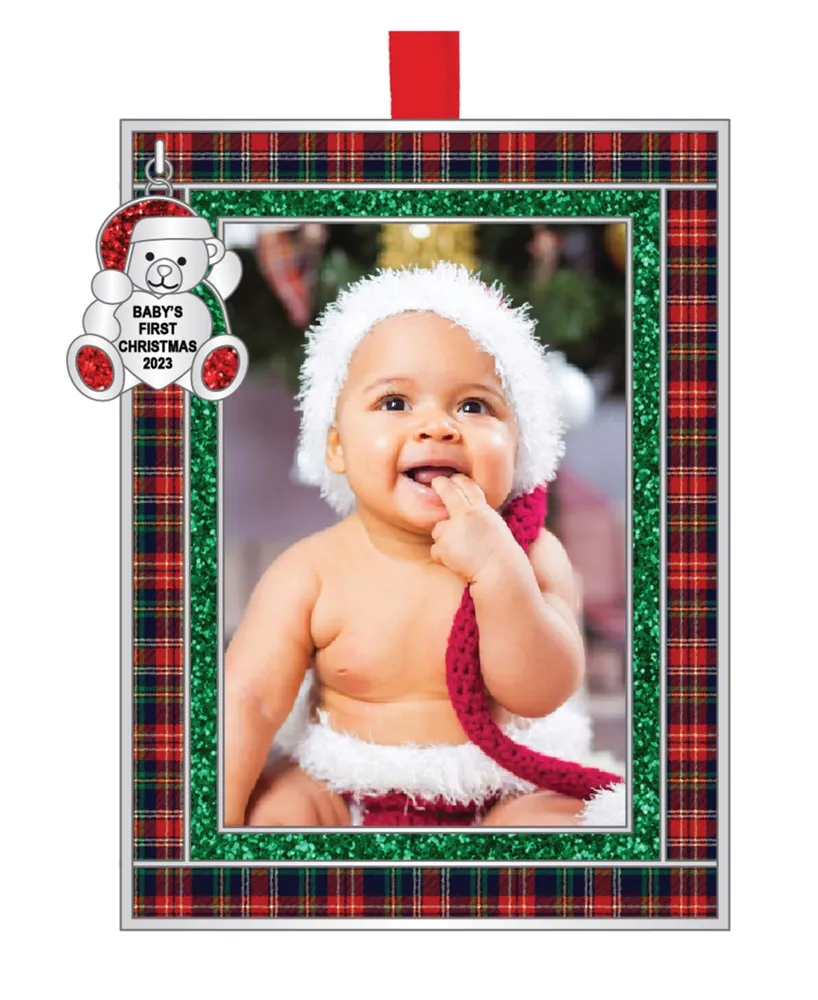 Ganz Frame Ornament Bear 'Baby's First Christmas 2023' 4"